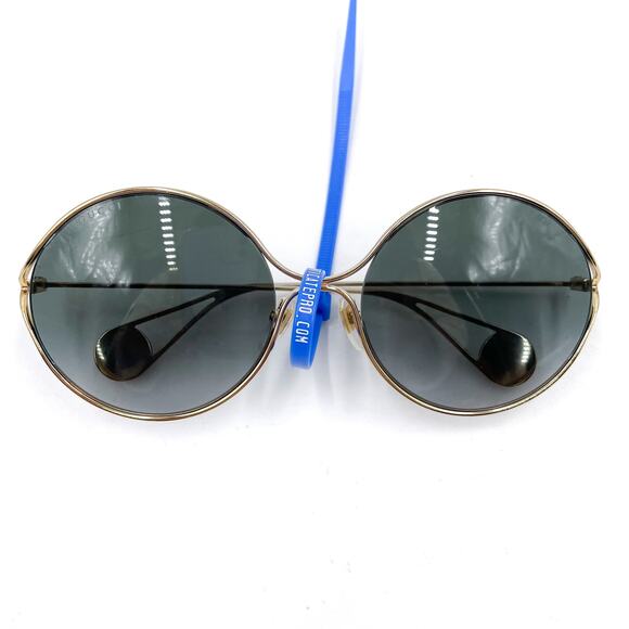 Gucci Round Sunglasses Round Pearl Tip Gold Metal Frame GG0253S - Picture 4 of 15